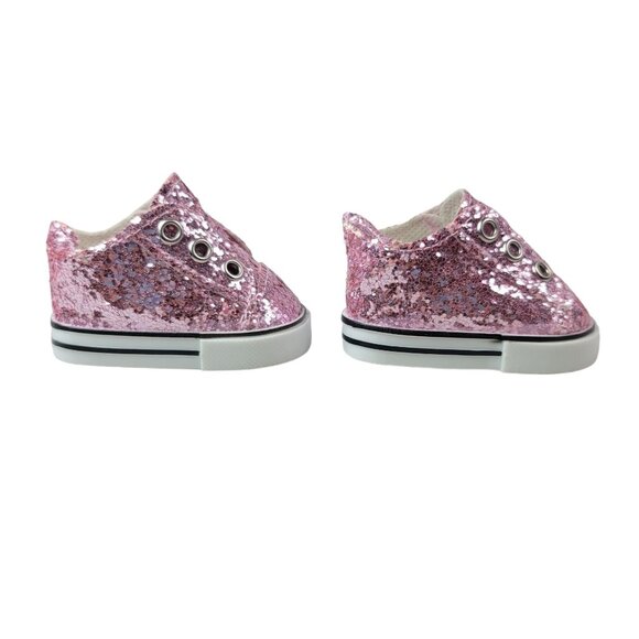 2/$15 18" Dolls Glitter Sparkle Sneakers Pink Slip On Shoes OG AG Hobby Lobby - Picture 5 of 8